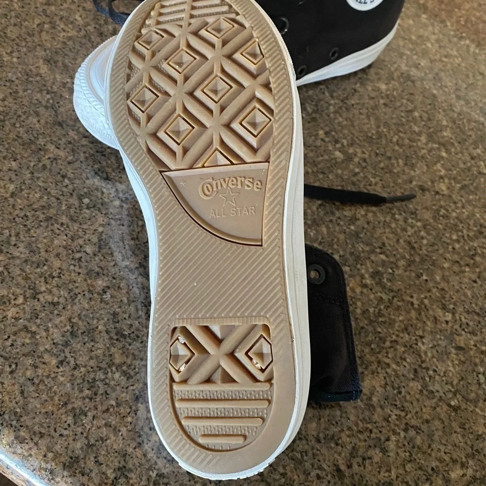 Unique Black Converse High Top’s M 5 W 7 - Picture 4 of 6